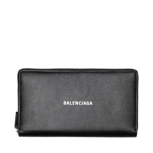Balenciaga/巴黎世家 CONTINENTAL系列 男士粒面小牛皮白色徽标拉链钱包5943171IZI31090