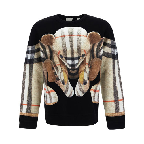 BURBERRY/博柏利 男士黑色棉质印花卫衣 8049567