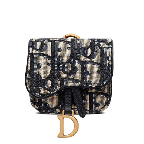 DIOR/迪奥   SADDLE系列 女士蓝色老花帆布金属D装饰马鞍AIRPODS PRO套S5675CTZQ_M928
