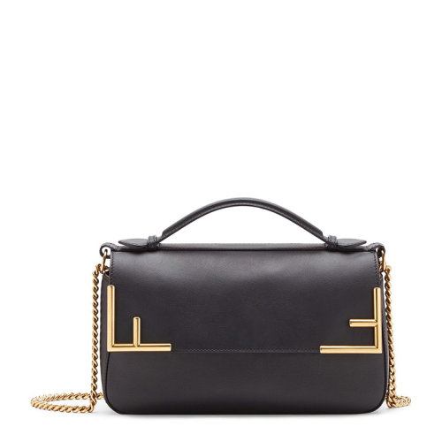 FENDI/芬迪 女士棕色牛皮经典FF印花翻盖手提包斜挎包单肩包女包 8BT297-A5MP-F153A