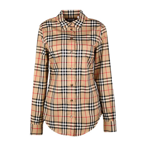 BURBERRY/博柏利女装经典Vintage格纹弹力棉质女士长袖衬衫8022284