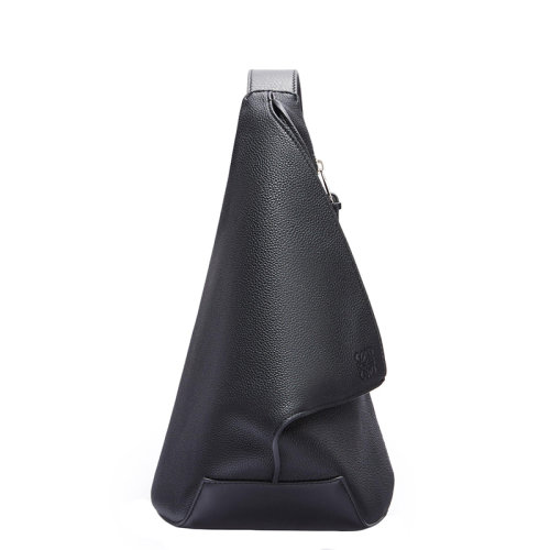 LOEWE/罗意威 22春夏新款Anton系列 男士黑色柔软粒面牛皮革Anagram压纹可折叠肩挎斜挎包 0010473676