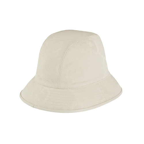 GUCCI/古驰 22年春夏新款 爱的进行曲系列 男女同款白色帆布大老花图案渔夫帽?6812564HANW9077