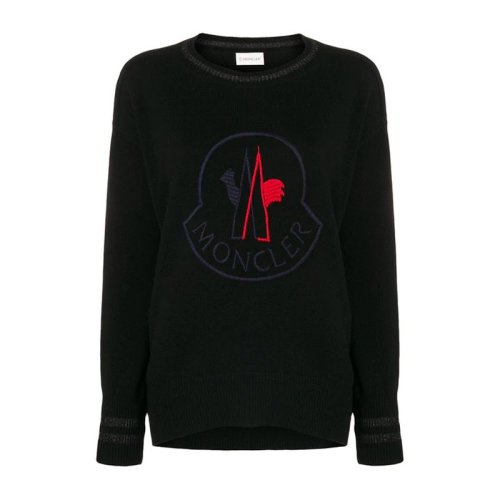  Moncler/蒙克莱 女士黑色羊毛混纺针织衫/毛衣 9050850-9489Y-999 PLFSX