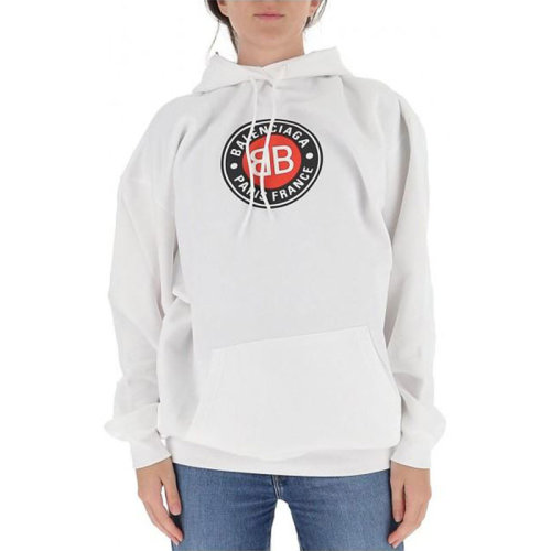 Balenciaga/巴黎世家  女装 时尚百搭 女士白色棉质连帽卫衣 578135TJVD79000