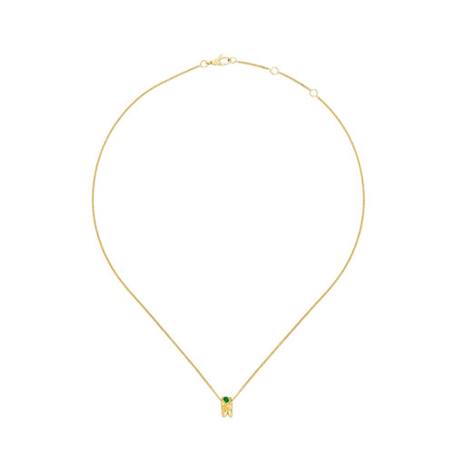 GUCCI/古驰 22春夏新款 18K金黄金饰翡翠衔尾蛇项链672434I19Z08067