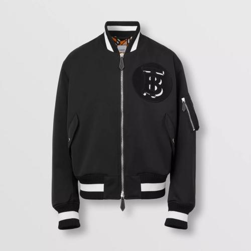  BURBERRY 22年秋冬 男士 专属标识装饰丝毛混纺飞行夹克 80567661