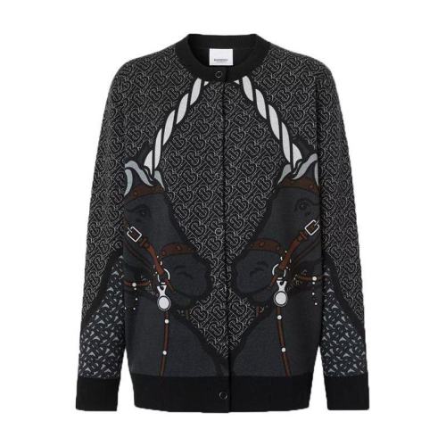  BURBERRY/博柏利 黑色独角兽印花针织开衫女士 80372271 PLFSX