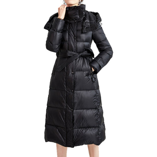 GeleiStory/GeleiStory 羽绒服女新款白鸭绒长款过膝修身加厚保暖立领连帽女装＞女士外套＞女士羽绒服