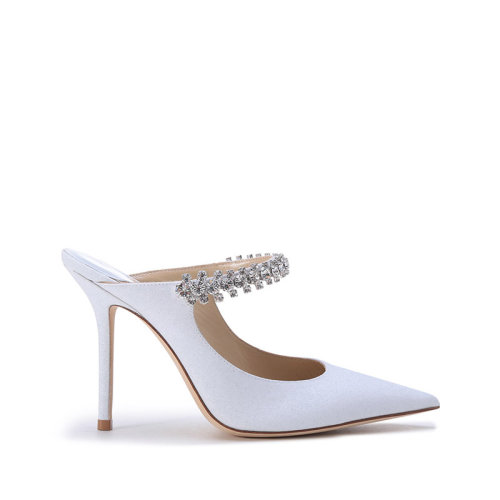 Jimmy Choo/周仰杰【22春夏新款】 女士闪光面料尖头高跟鞋穆勒鞋 BING 100 QDS