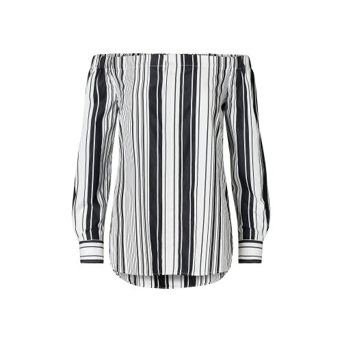 Ralph Lauren/拉夫劳伦纯棉女士 露肩设计 条纹印花 长袖 T恤 119434686