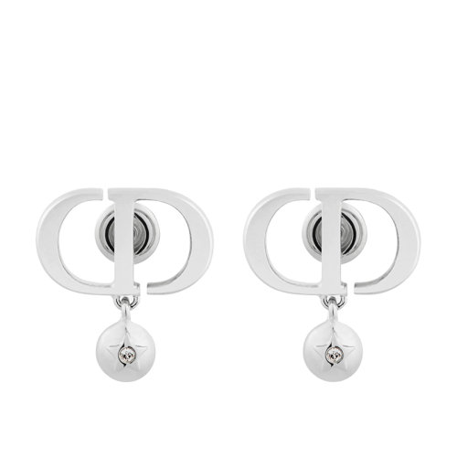 DIOR/迪奥 22新款PETIT CD系列 女士银色金属CD徽标字母饰圆珠星星吊饰耳环耳坠E2040WOMCY_D009