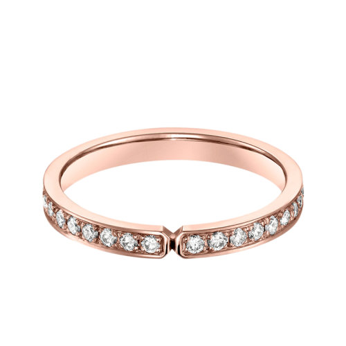 HERMES/爱马仕 经典Ever Kelly系列 小号镶嵌钻石18K金玫瑰金结婚戒指H119669B