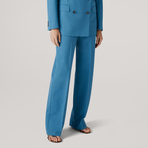 St.John/盛蔷时尚赫本风直筒高腰垂感针织阔腿裤女士休闲裤K831W01