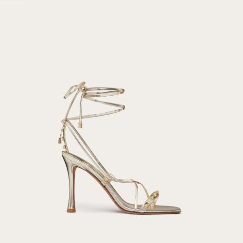 VALENTINO华伦天奴 22年秋冬 女士 高跟凉鞋 SANDALES EN NAPPA MéTALLISé. TALON?: 100?M