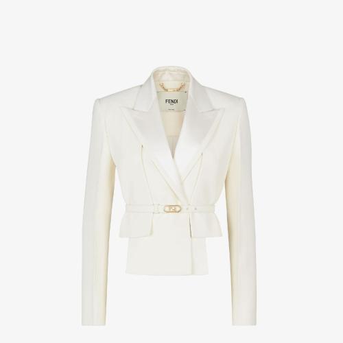  FENDI芬迪 22年秋冬 女士 夹克 白色羊毛和桑蚕丝夹克 FJ7242AC4GF0ZNM