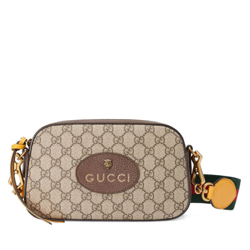 【速发 包邮包税】GUCCI/古驰 新款GGSupreme女士米色帆布虎头单肩斜跨相机包 ?