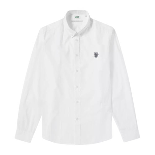 Kenzo/高田贤三 男装 服饰 棉质经典虎头LOGO刺绣衬衣 男士长袖衬衫