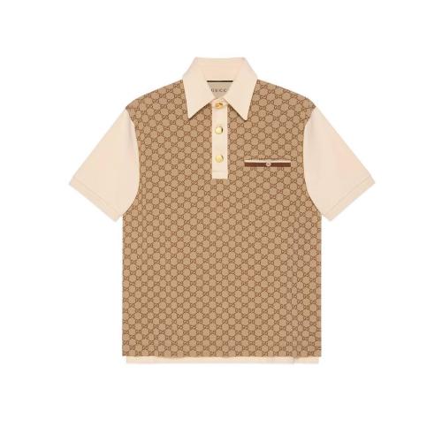  GUCCI古驰 22年秋冬 男士 GG提花真丝针织棉Polo衫 655435 XJDGE 2270