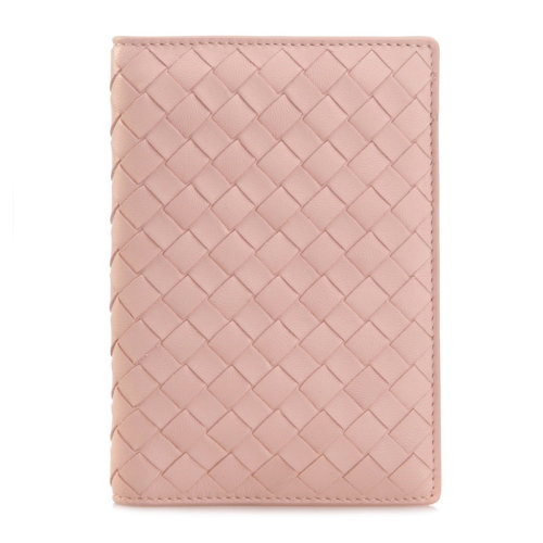 Bottega Veneta/葆蝶家 中性深啡色羊皮编织对折护照套卡包 123194-V0013-2006