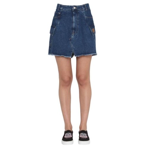  KENZO/高田贤三 女士牛仔蓝色时尚休闲半裙裙子 FC52DJ2636EA 76 PLFSX