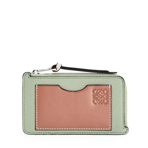 LOEWE/罗意威 20  女士迷迭香/棕褐色小牛皮徽标拉链卡包0010526226