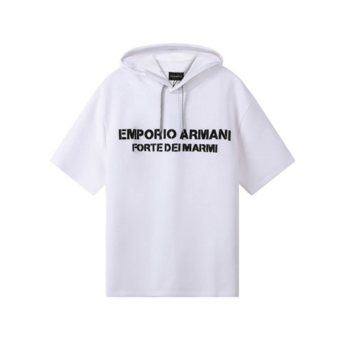 Emporio Armani/安普里奥阿玛尼 男卫衣 男士棉质连帽短袖卫衣运动衫LOGO刺绣 6K1M63 1JHSZ