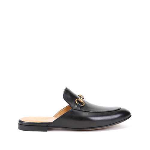 GUCCI/古驰 男士Princetown系列皮革平底鞋穆勒鞋拖鞋 426219 BLM00