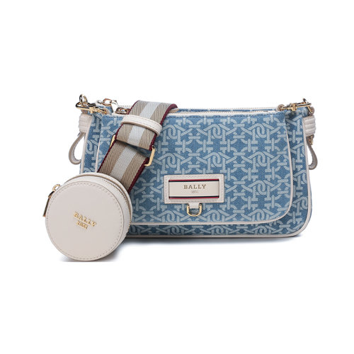 BALLY/巴利 【22春夏新款】 女士B-Echo系列织物三合一单肩斜挎包迷你款 ELENIA DMN