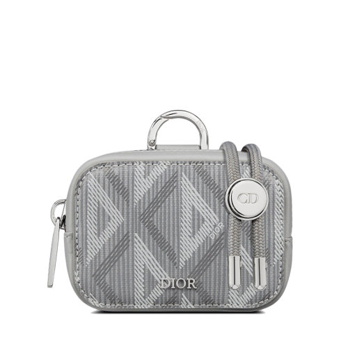 DIOR/迪奥 22春夏新款D-TOUCH系列 男士NANO款灰色CD Diamond图案帆布拉链开合横板手拿包2ESBC269CDP_H42E