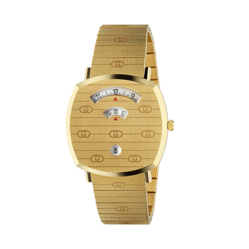 GUCCI/古驰 GG刻印黄金PVD表壳表带Grip手表 38毫米 596509I86008740