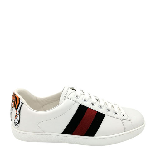 GUCCI /古驰  男鞋 Ace系列白色牛皮虎头刺绣男士运动鞋 456229 A38D0 9072