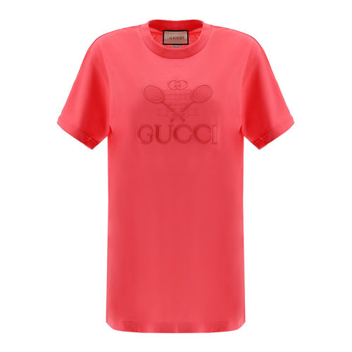 GUCCI/古驰 19年秋冬 圆领 女性 LOGO 宽松 粉色 女士短袖T恤 580968_XJBHK_5817