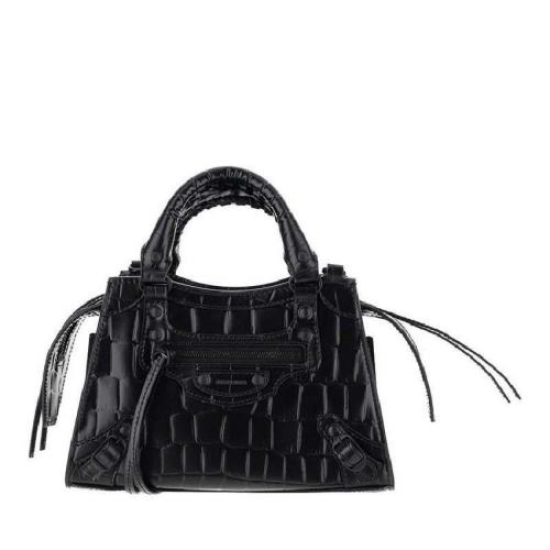  Balenciaga/巴黎世家 女士黑色皮革单肩包手提包 63852415V67 1000 PLSX