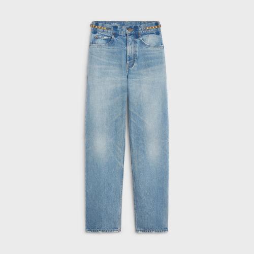  CELINE赛琳思琳 22年秋冬 女士 牛仔裤 MARGARET STEEL BLUE WASH水洗色牛仔裤 2N814634R.07SV