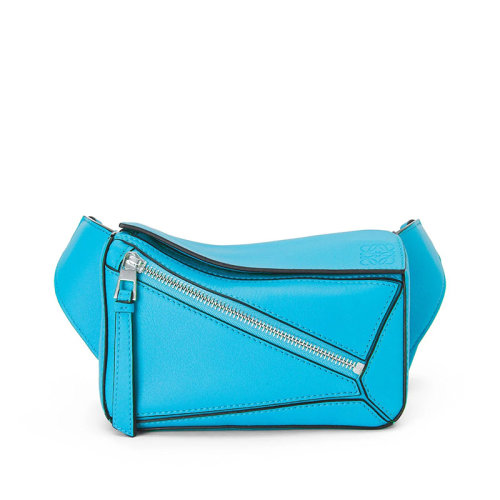  LOEWE/罗意威 22新款Puzzle bumbag系列 男士迷你款青色经典小牛皮拼图包斜挎包腰包B510U89X02-5620