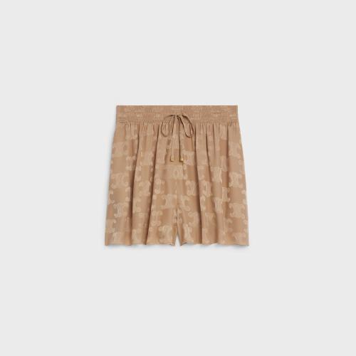  CELINE赛琳思琳 22年秋冬 女士 短裤 亮泽哑光桑蚕丝飘逸短裤 2P795399S.31DE