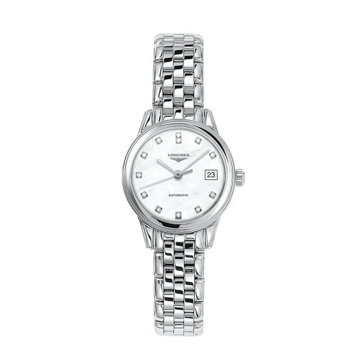 LONGINES/浪琴  军旗系列白色珍珠母贝自动机械女士腕表26毫米 L4.274.4.87.6