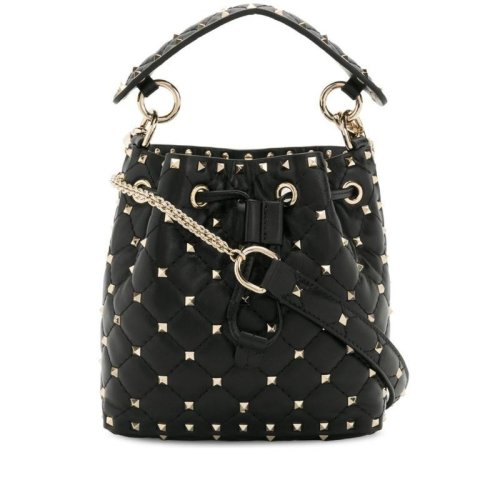  Valentino/华伦天奴 女士黑色皮革单肩包 TW2B0B59 NAP 0NO PLSX