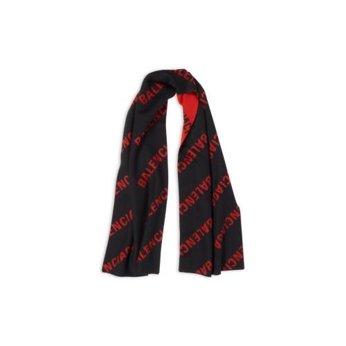  BALENCIAGA巴黎世家 22年秋冬 女士 围巾 Womens Allover Logo Macro Scarf in Black 68551442