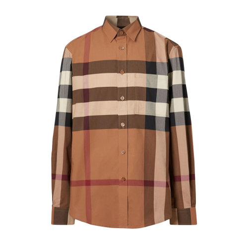BURBERRY/博柏利 男士 服装  大格纹弹力棉府绸衬衫 男士长袖衬衫