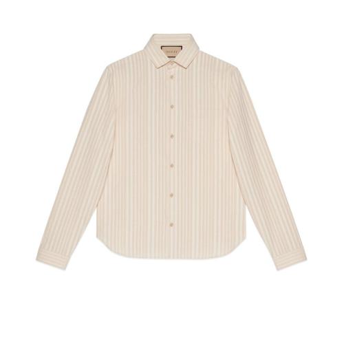  GUCCI古驰 22年秋冬 男士 条纹棉质衬衫 721171 ZAKRN 7151