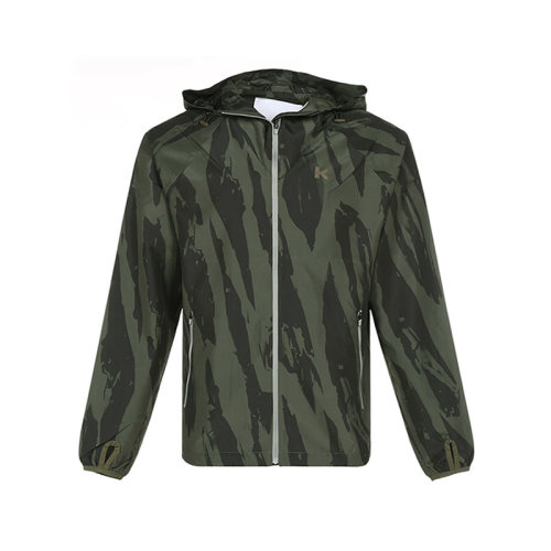 KENZO/高田贤三 男士夹克 男士聚酯纤维Pleat Camo连帽上衣外套 5BL155 1NL