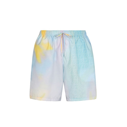 FENDI/芬迪 22年春夏新款 男士拼色尼龙渐变色抽象图案游泳短裤FXB130AH4AF1D81