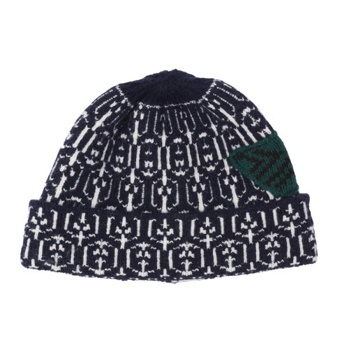 PRADA/普拉达 秋冬 男士海军蓝/白色羊绒和羊毛帽UMD493_1ZJ0_F057L_S_212