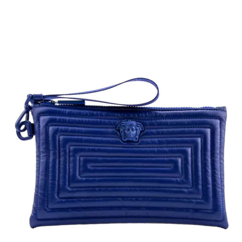 VERSACE/范思哲 女士蓝色皮革美杜莎头像手拿包 DP84725-DNTLA-KLB