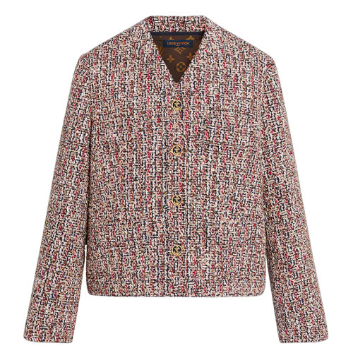 Louis Vuitton/路易威登  女士拼色羊毛Monogram无领箱型夹克1A92U5