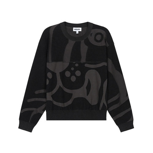 KENZO/高田贤三  女士针织衫/毛衣 女士棉质K-Tiger圆领长袖针织衫套头衫 2PU640 3TC