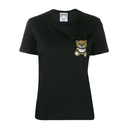 Moschino/莫斯奇诺 20春夏 女装 服饰 棉质罗马泰迪熊LOGO图案时尚休闲女士短袖T恤
