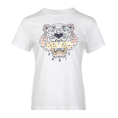KENZO/高田贤三22春夏虎头印花女士短袖T恤FC52TS8464